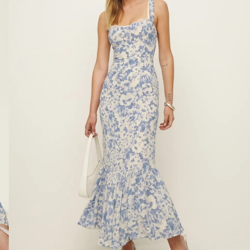 Floral Blue and White Women's Dress